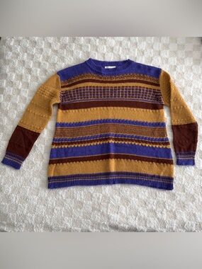 Anthropologie Beatrice B ‘Palmer Striped Sweater’ Crewneck Mohair • Size Small